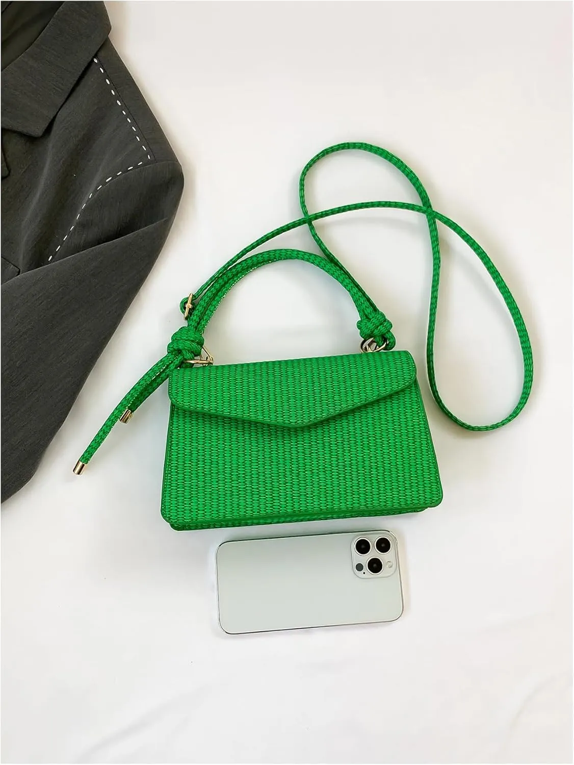 SweatyRocks Women's Tote Handbag Small Textured Knot Strap Crossbody Purse