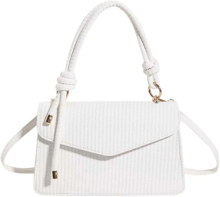 SweatyRocks Women's Tote Handbag Small Textured Knot Strap Crossbody Purse