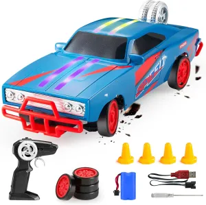 SYNCFUN Remote Control Car RC Drift 2.4GHz 1:16 Scale 11.5KM/H High Speed Play Vehicle with LED Light 1 Battery and Drifting Tires Racing Sport Toy, Gift for Boys Girls Kids