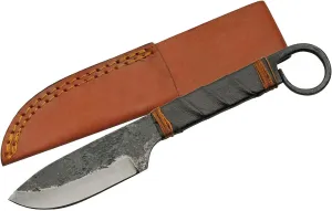 Szco Supplies 9" Hand Forged Medieval Style Hunting Knife with Sheath,Black