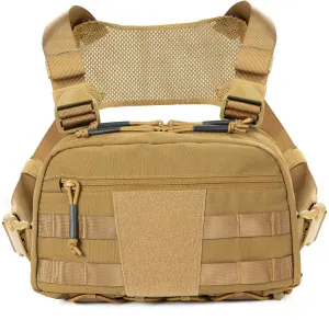 Tactical Chest Pack Bag Molle EDC Pouch Bag with CCW Compartment Adjustable Strap Workouts Fishing Hunting