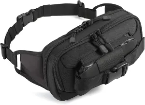 Tactical Fanny Pack for Concealed Carry Sling Bag CCW Crossbody Waist Bag for Men&Women EDC Gear with Adjustable Strap (Black)