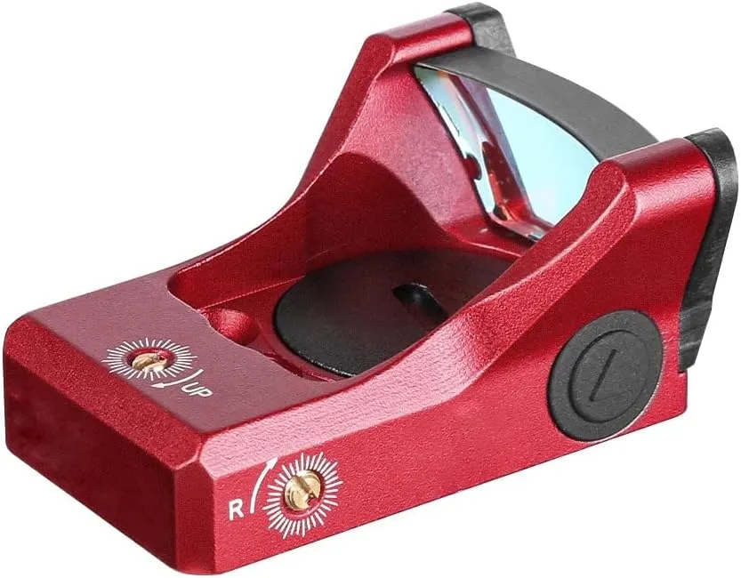 Tactical Reflex Red Dot Sight, with Pistol Optic Base Mount Plate & 20mm Rail Mount, Top Open-emitter Rapid Fire Scope