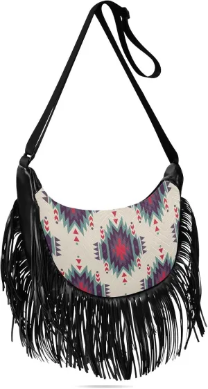 Tassel Crossbody Bag Women Fringe Boho Handbag Hippie Purse Vintage '70s Daily Bag