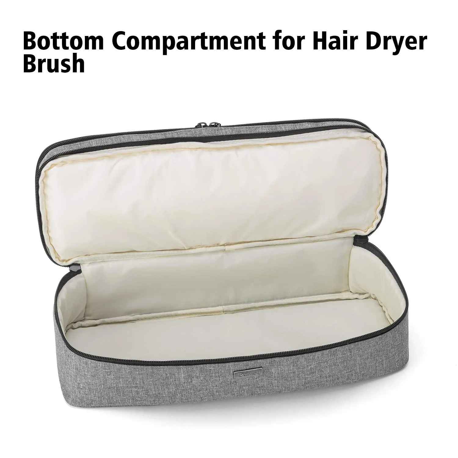 Teamoy Double-Layer Travel Storage Bag Compatible with Revlon One-Step Hair Dryer and Volumizer Hot Air Brush and Attachments, Gray(Bag Only)