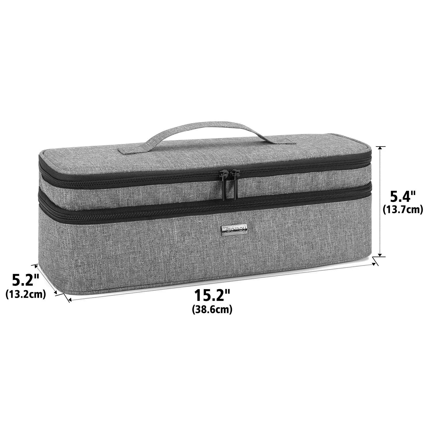 Teamoy Double-Layer Travel Storage Bag Compatible with Revlon One-Step Hair Dryer and Volumizer Hot Air Brush and Attachments, Gray(Bag Only)