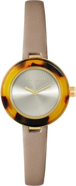 Ted Baker Lenara Acetate Tan Leather Strap Watch (Model: BKPLEF1139I)