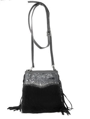 Texas West Handcrafted Genuine Leather Western Cowhide Womens Fringe Clutch Crossbody Bag in 3 Colors