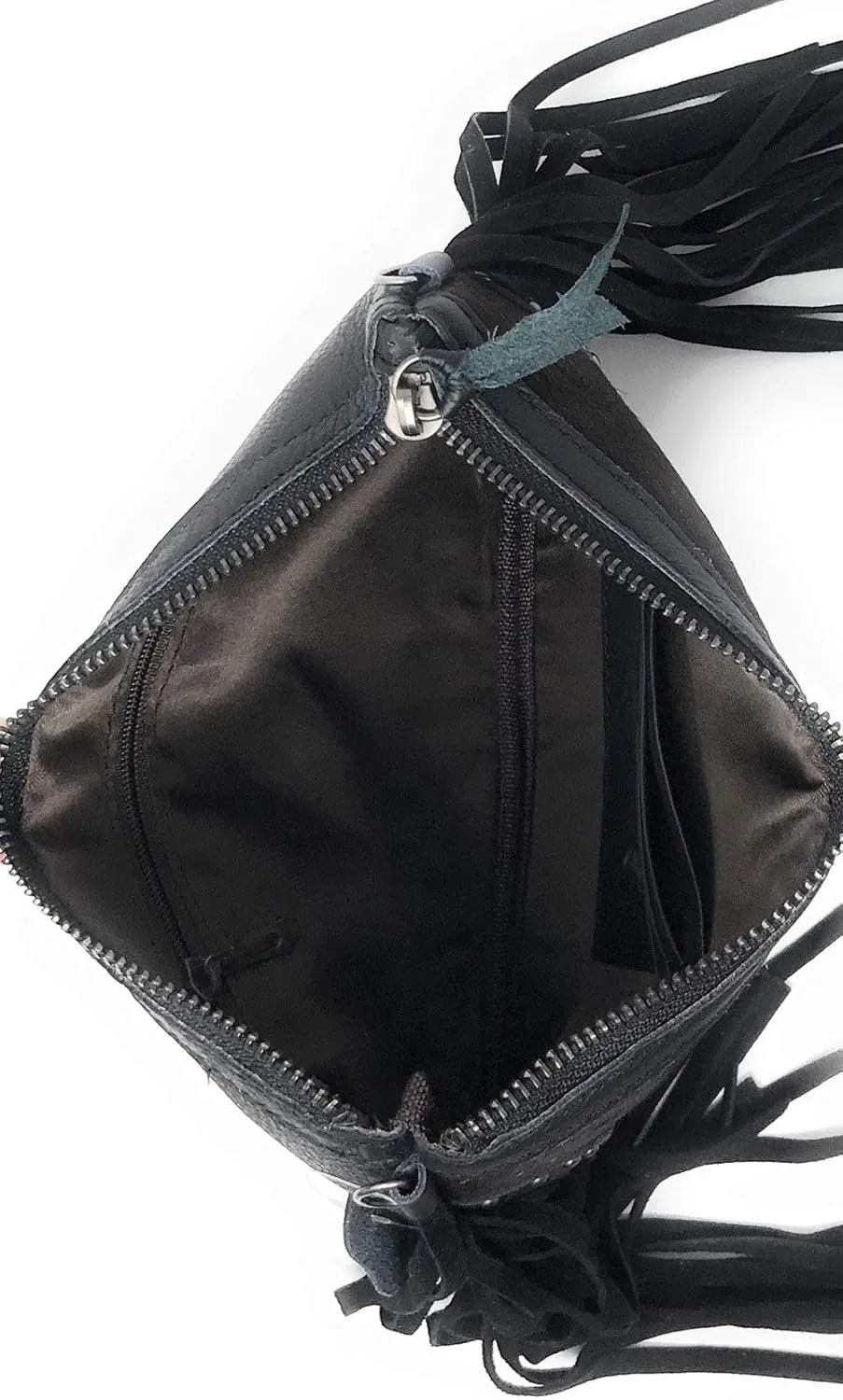 Texas West Handcrafted Genuine Leather Western Cowhide Womens Fringe Clutch Crossbody Bag in 3 Colors