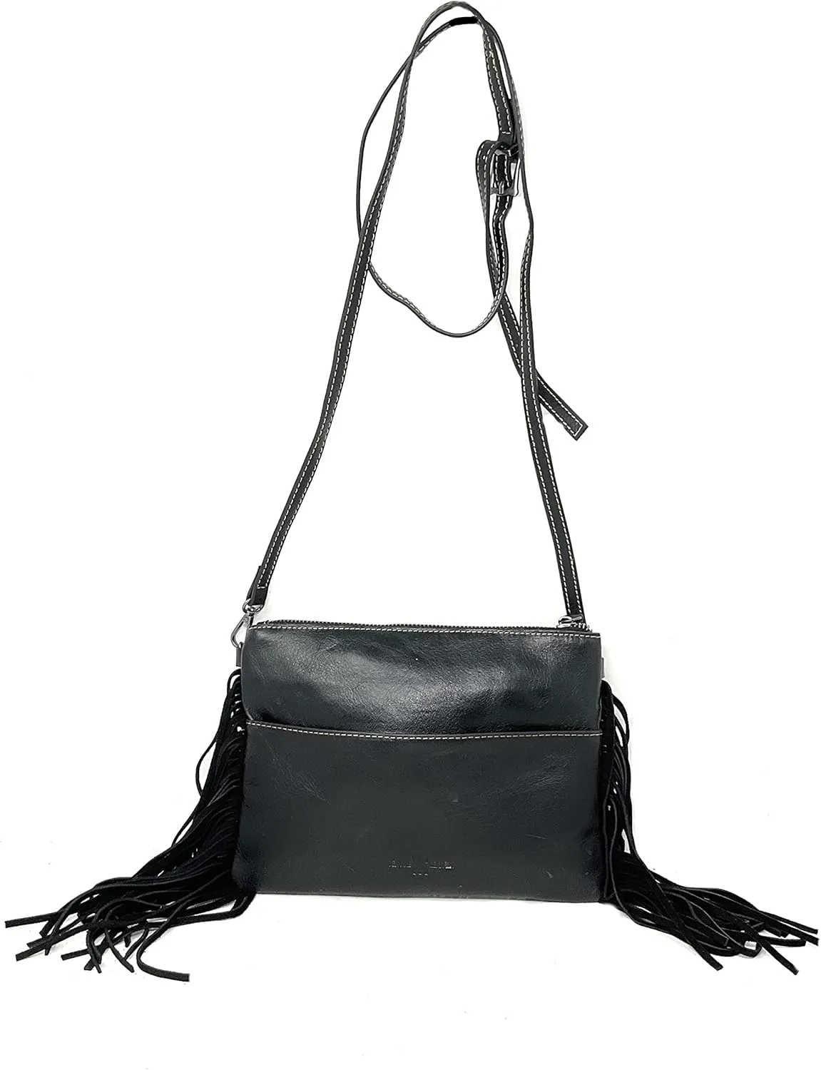 Texas West Handcrafted Genuine Leather Western Cowhide Womens Fringe Clutch Crossbody Bag in 3 Colors