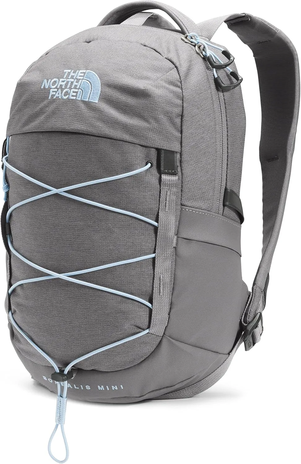 The North Face 10L Mini Borealis Laptop Backpack, Zinc Grey Dark Heather/Powder Blue, One Size