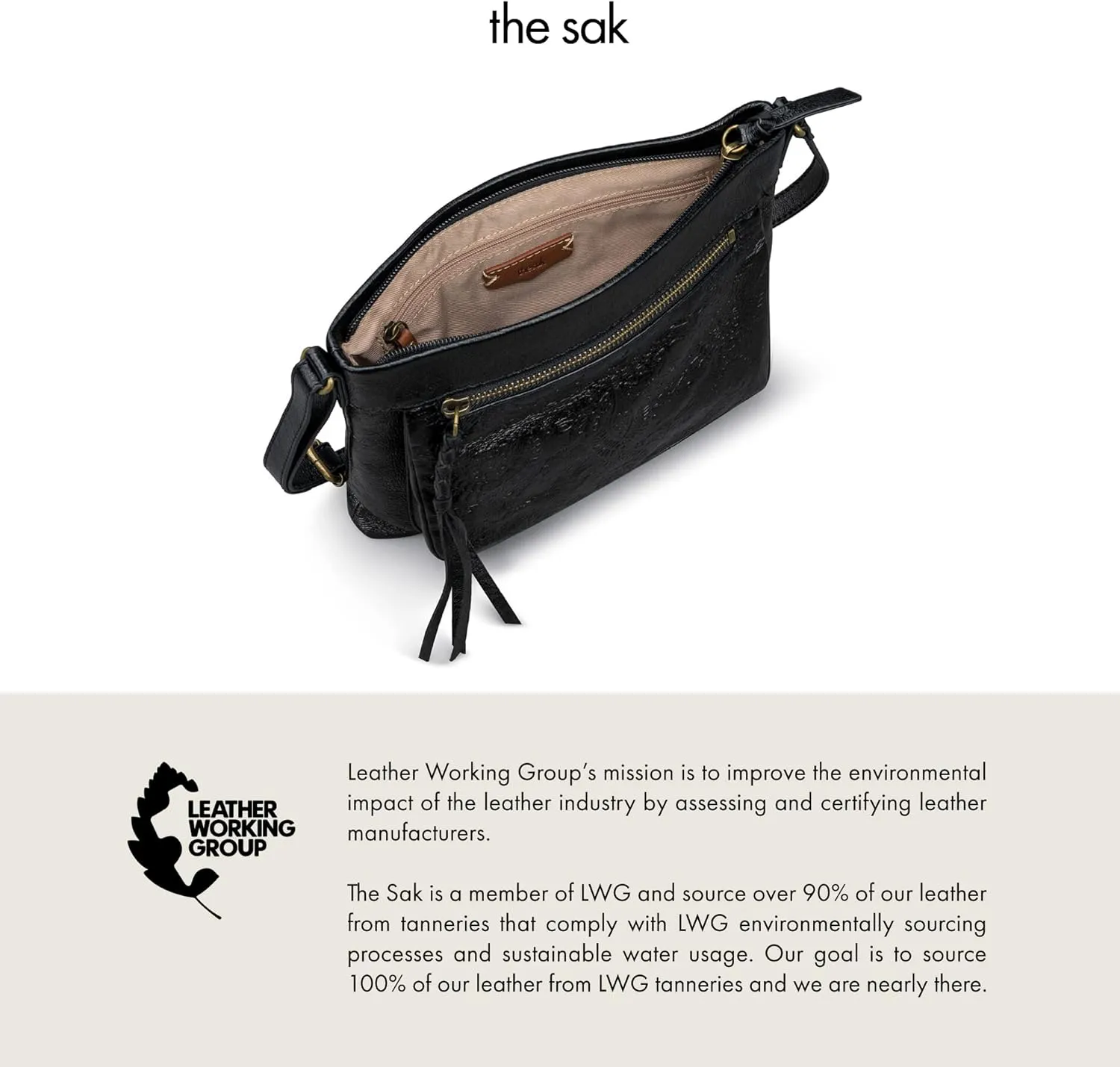The Sak Womens Sanibel Leather Mini CrossBody Bag