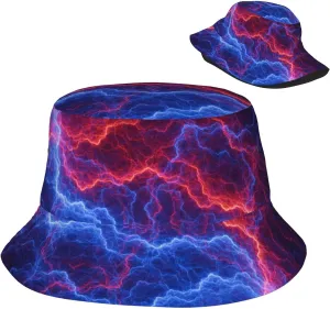 Tie Dye Deep Purple Bucket Hats for Women Summer Sun Beach Travel Cap Unisex Men Bucket Hat