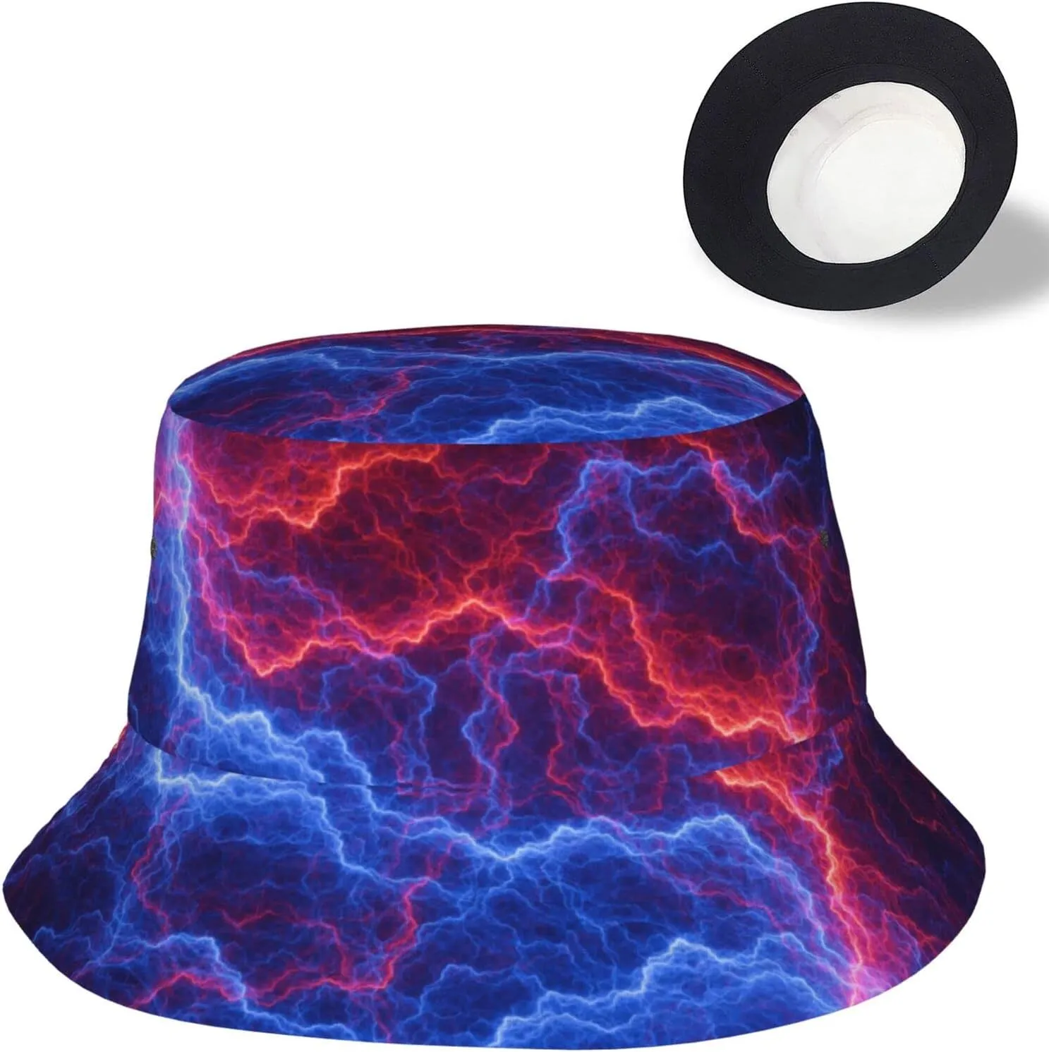 Tie Dye Deep Purple Bucket Hats for Women Summer Sun Beach Travel Cap Unisex Men Bucket Hat