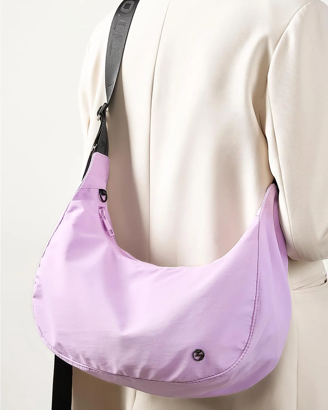 Titosha Medium Nylon Crescent Crossbody Bag for Women with Extended Adjustable Shoulder strap