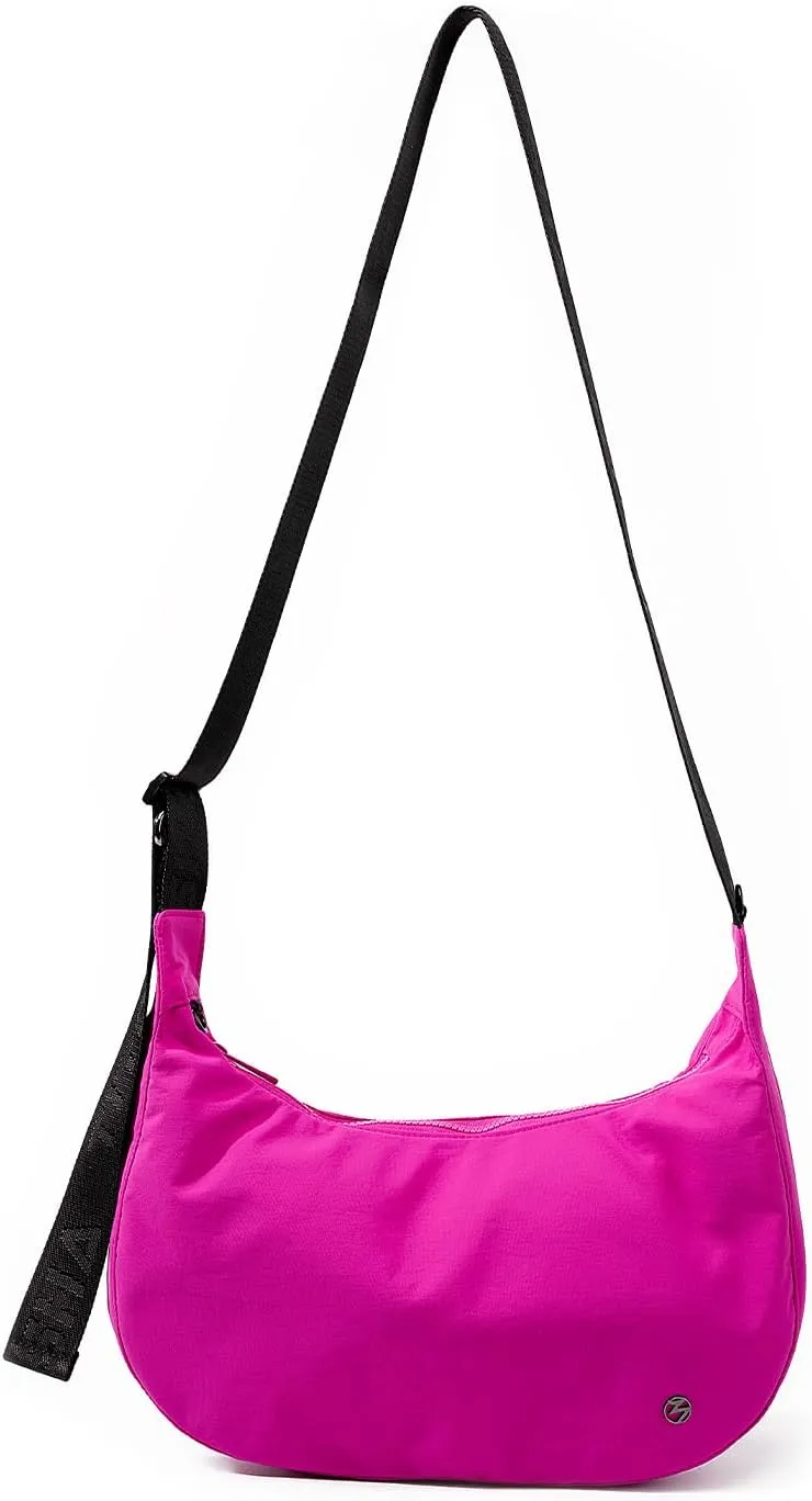 Titosha Medium Nylon Crescent Crossbody Bag for Women with Extended Adjustable Shoulder strap