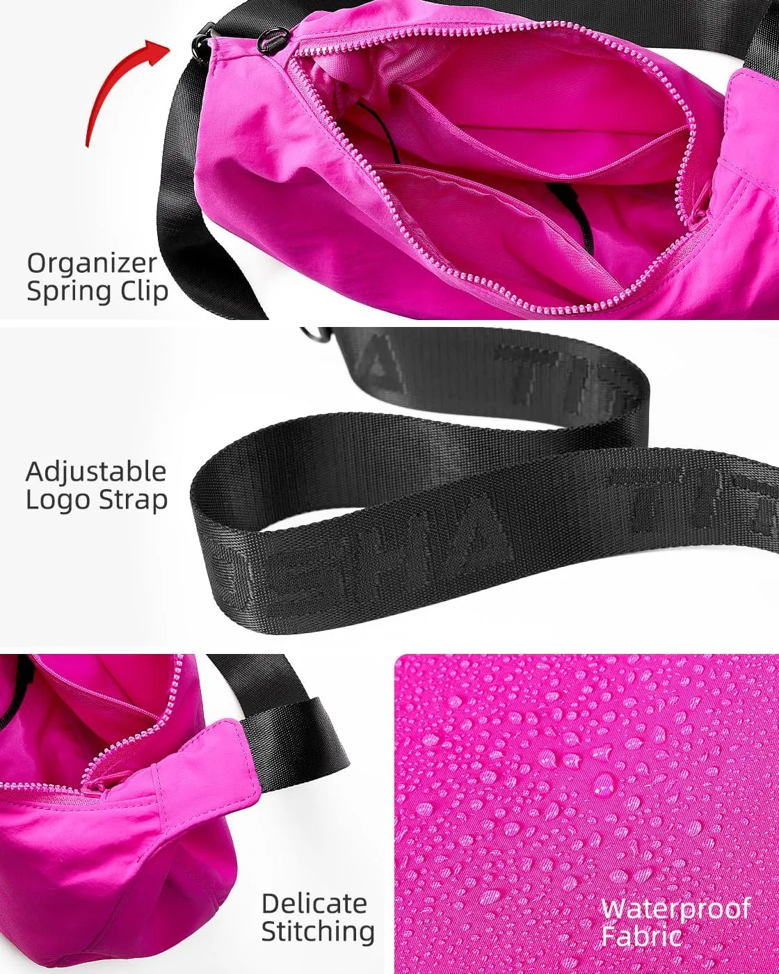 Titosha Medium Nylon Crescent Crossbody Bag for Women with Extended Adjustable Shoulder strap
