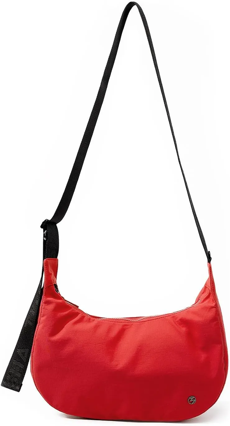 Titosha Medium Nylon Crescent Crossbody Bag for Women with Extended Adjustable Shoulder strap