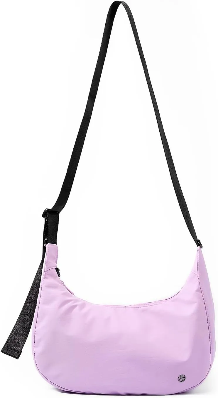 Titosha Medium Nylon Crescent Crossbody Bag for Women with Extended Adjustable Shoulder strap
