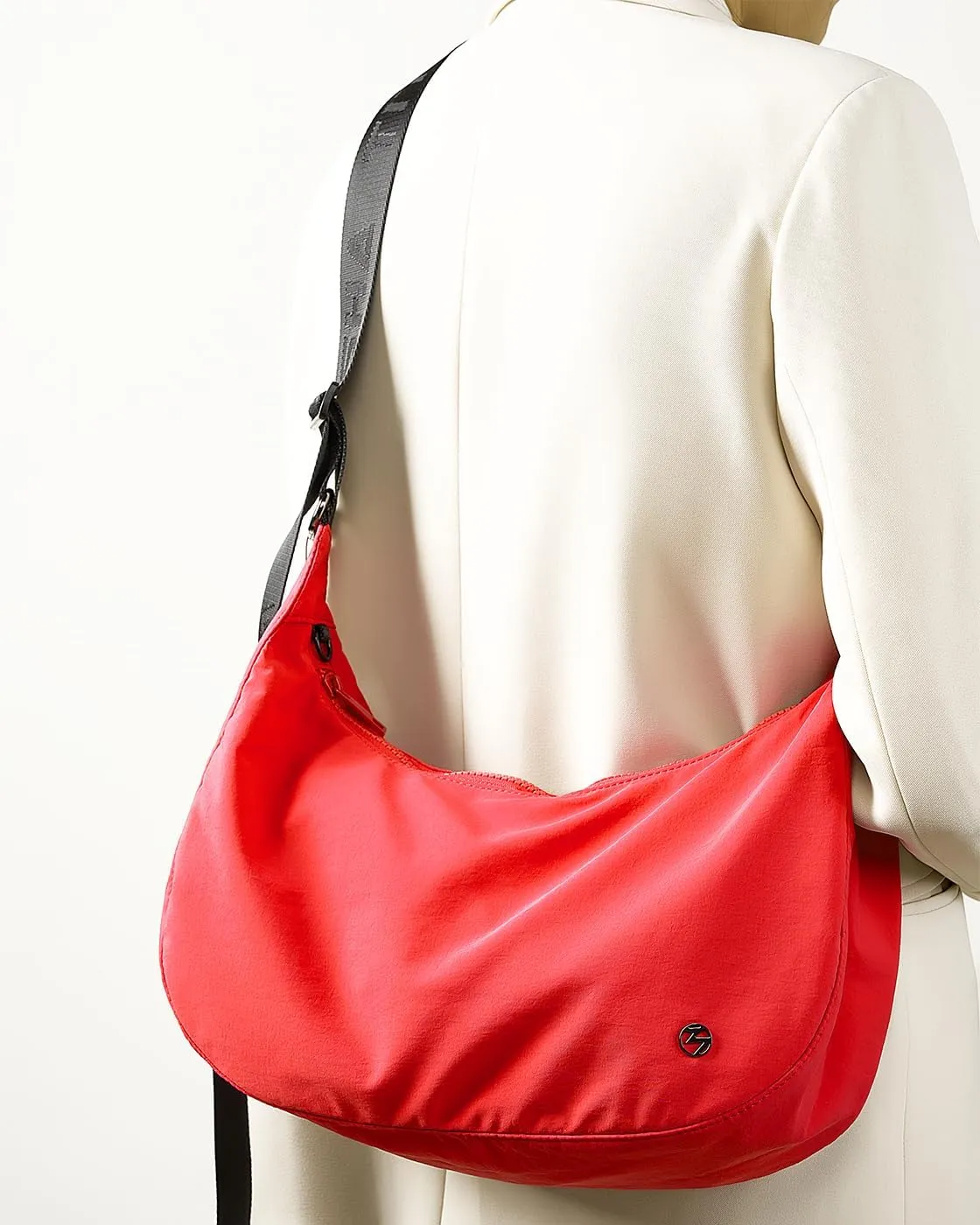Titosha Medium Nylon Crescent Crossbody Bag for Women with Extended Adjustable Shoulder strap