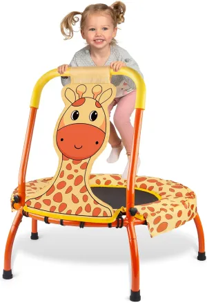 Toddler Trampoline Baby Trampoline - Mini Trampoline for Kids 1 Year Plus Nursery Trampoline with Handle, Baby Gifts for Boys and Girls, Indoor and Outdoor, Giraffe