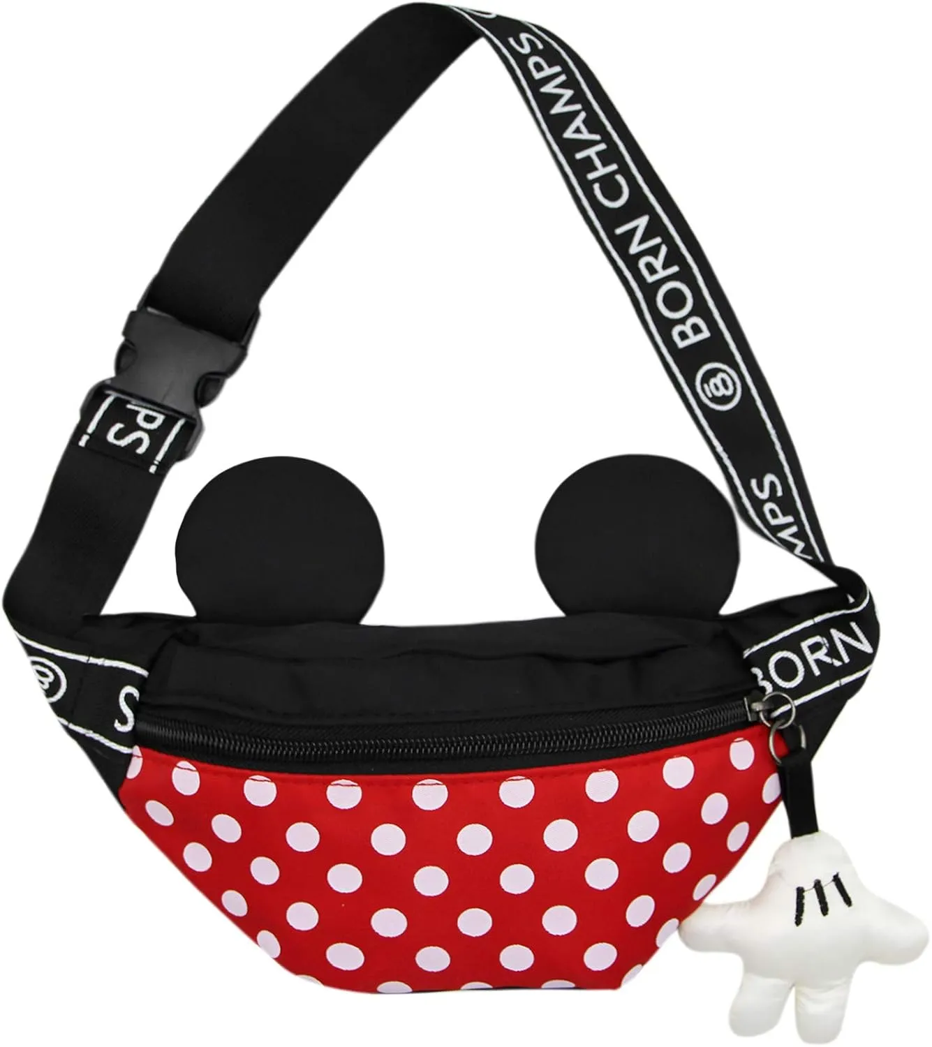 Toddlers Boys Girls Cartoon Fanny Pack Waist Pack Cute Canvas Crossbody Purse Handbag with Mouse Ears