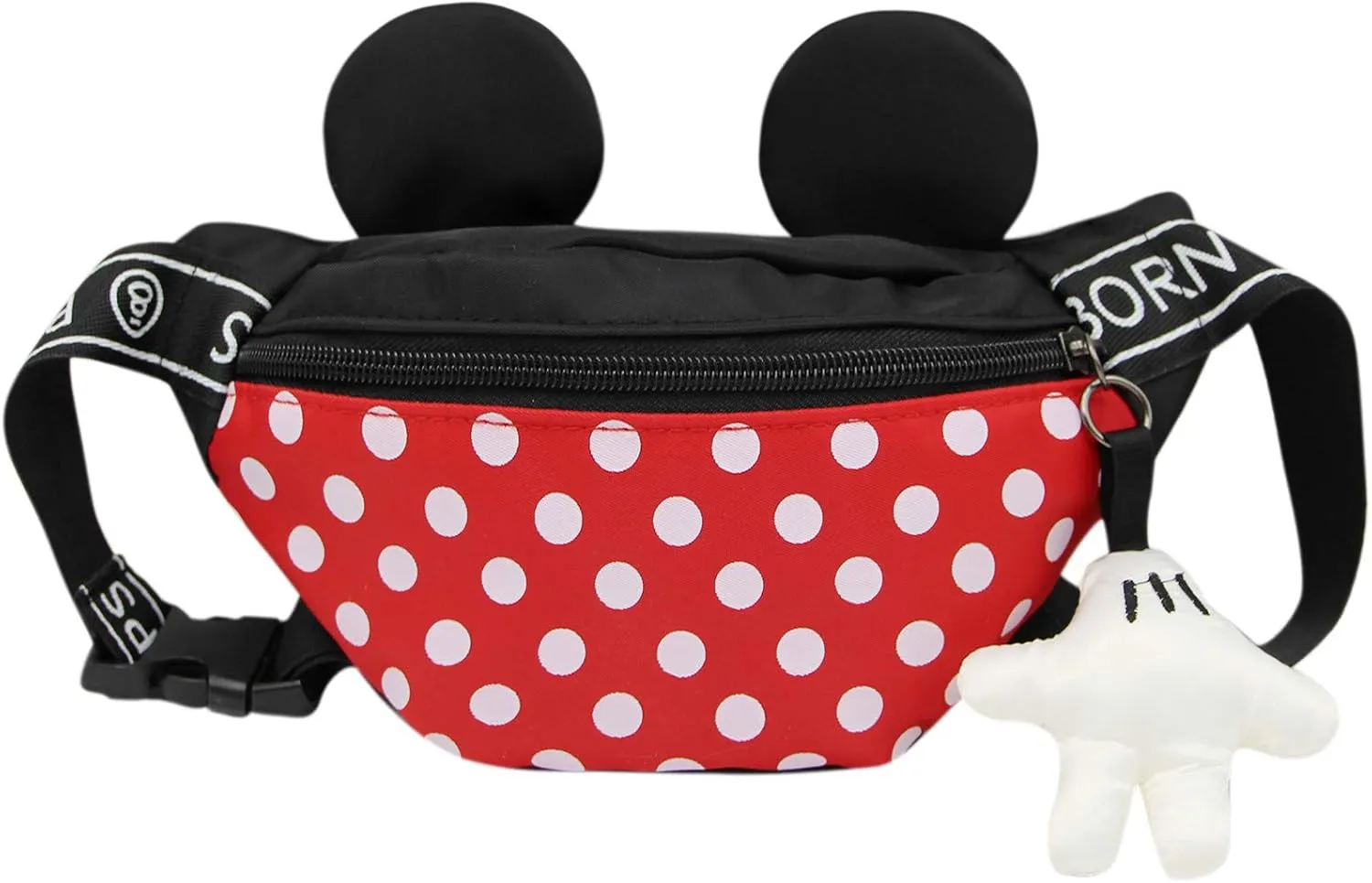Toddlers Boys Girls Cartoon Fanny Pack Waist Pack Cute Canvas Crossbody Purse Handbag with Mouse Ears