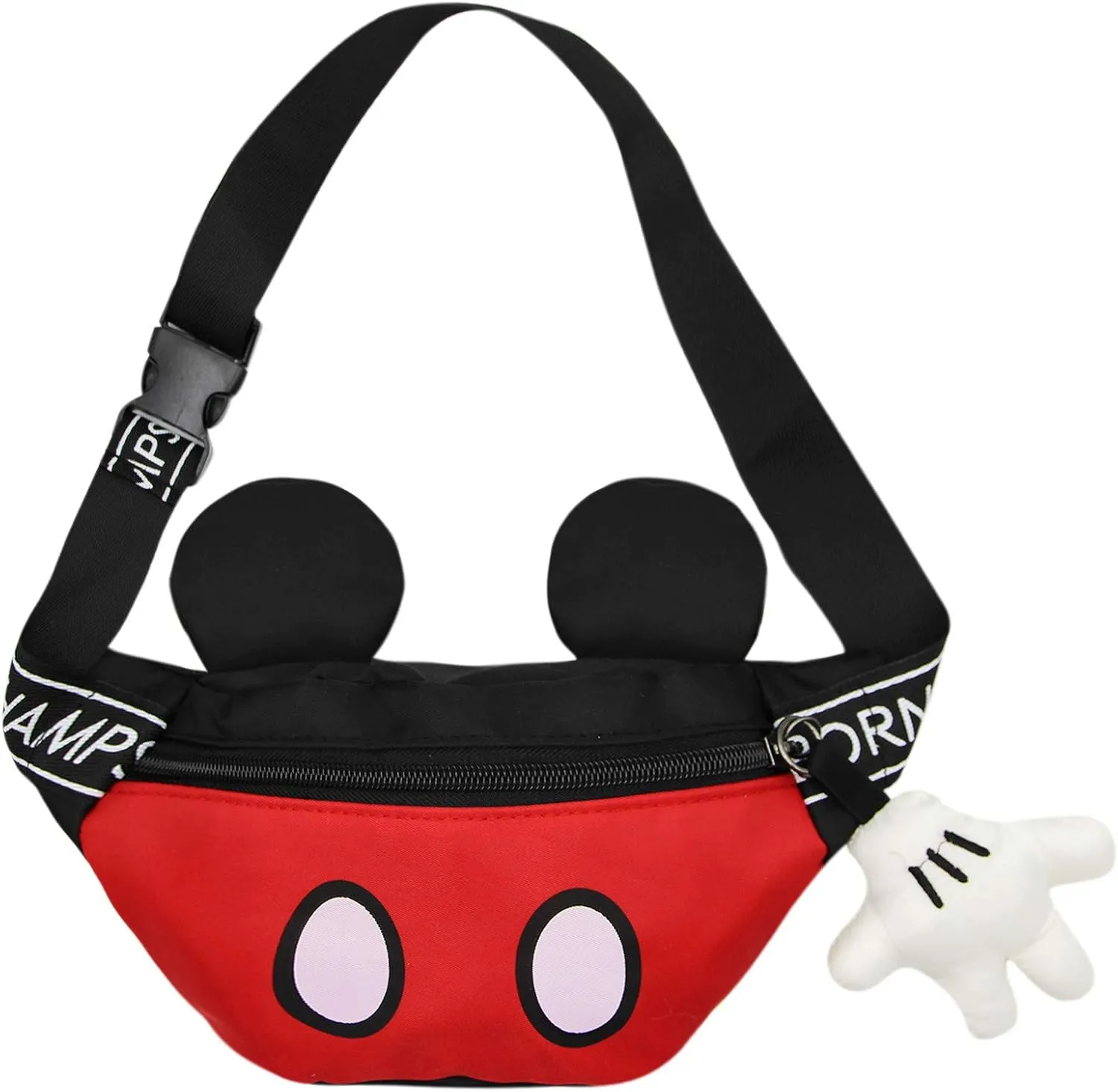 Toddlers Boys Girls Cartoon Fanny Pack Waist Pack Cute Canvas Crossbody Purse Handbag with Mouse Ears