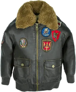 Top Gun® Kid's Vegan Leather Aviator Jacket