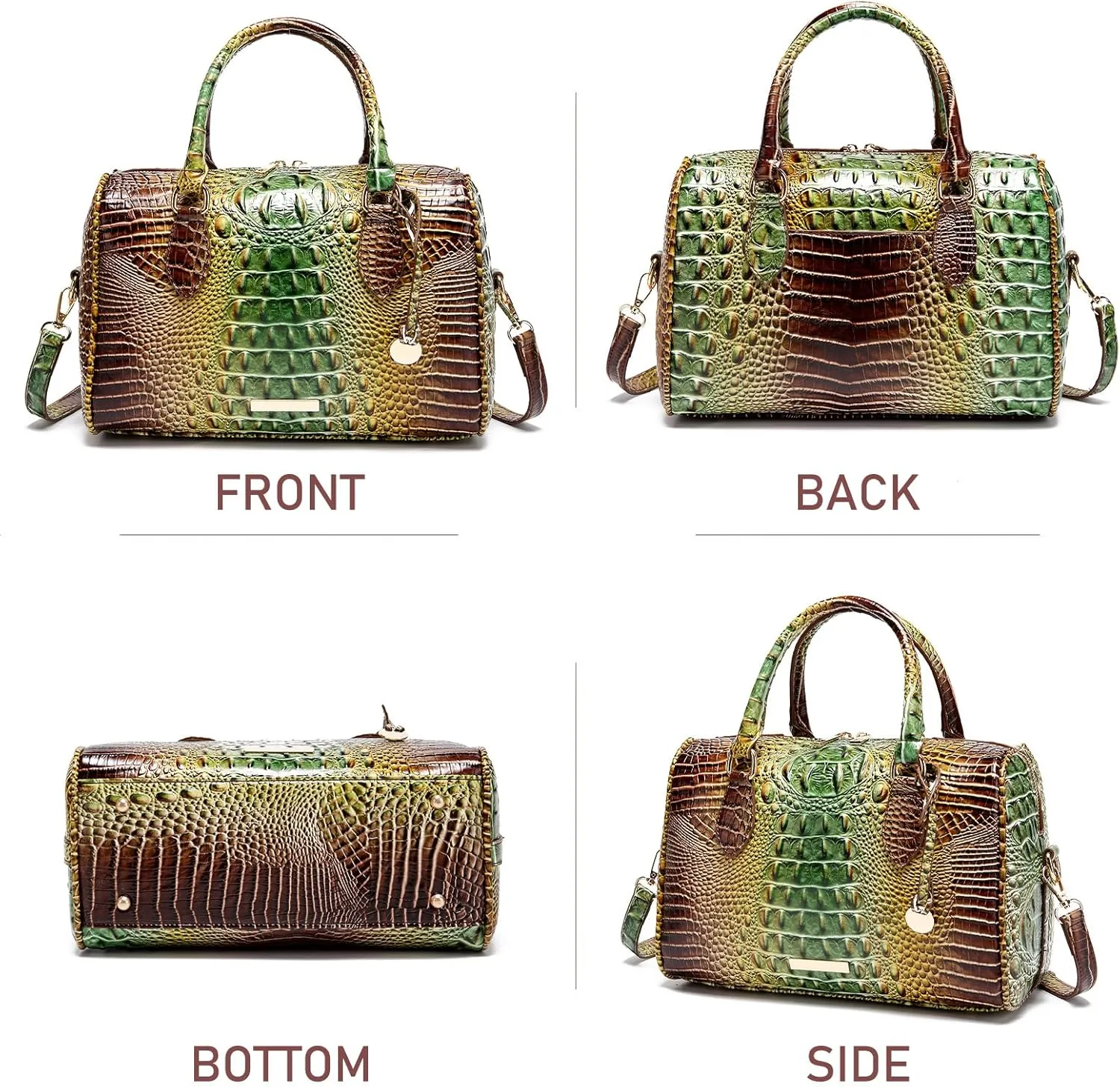 Top-Handle Crocodile Purses For Women Crossbody Leather Bags Trendy Large Capacity Tote with Shoulder Strap