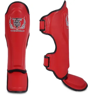 Top King New Pro Leather Shin Guards for Muay Thai