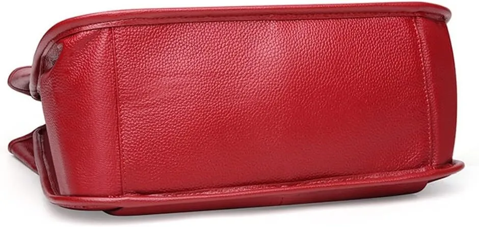 Top Layer Leather Bag Women's Handbag Chartott Bag Leather Women's Bag Single Shoulder Crossbody Bag(D)