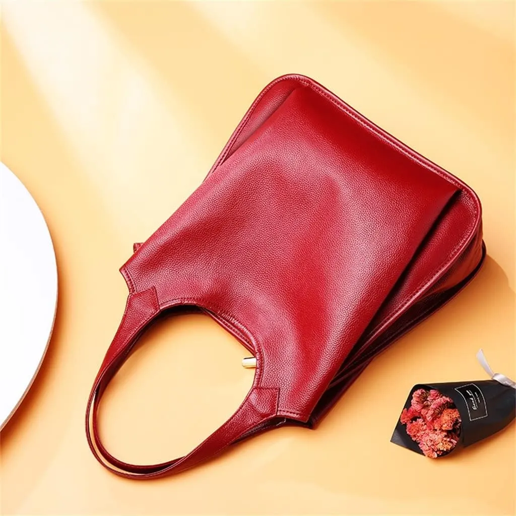 Top Layer Leather Bag Women's Handbag Chartott Bag Leather Women's Bag Single Shoulder Crossbody Bag(D)