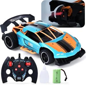 Top Race RC Drift Cars - Scale Remote Control Drift Cars with Smoking Function, Li-ion Battery - Forward/Backward/Turn Left & Right -Drift RC for Adults - Blue and Orange