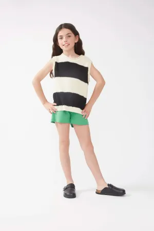 Top unisex punto rayas negro