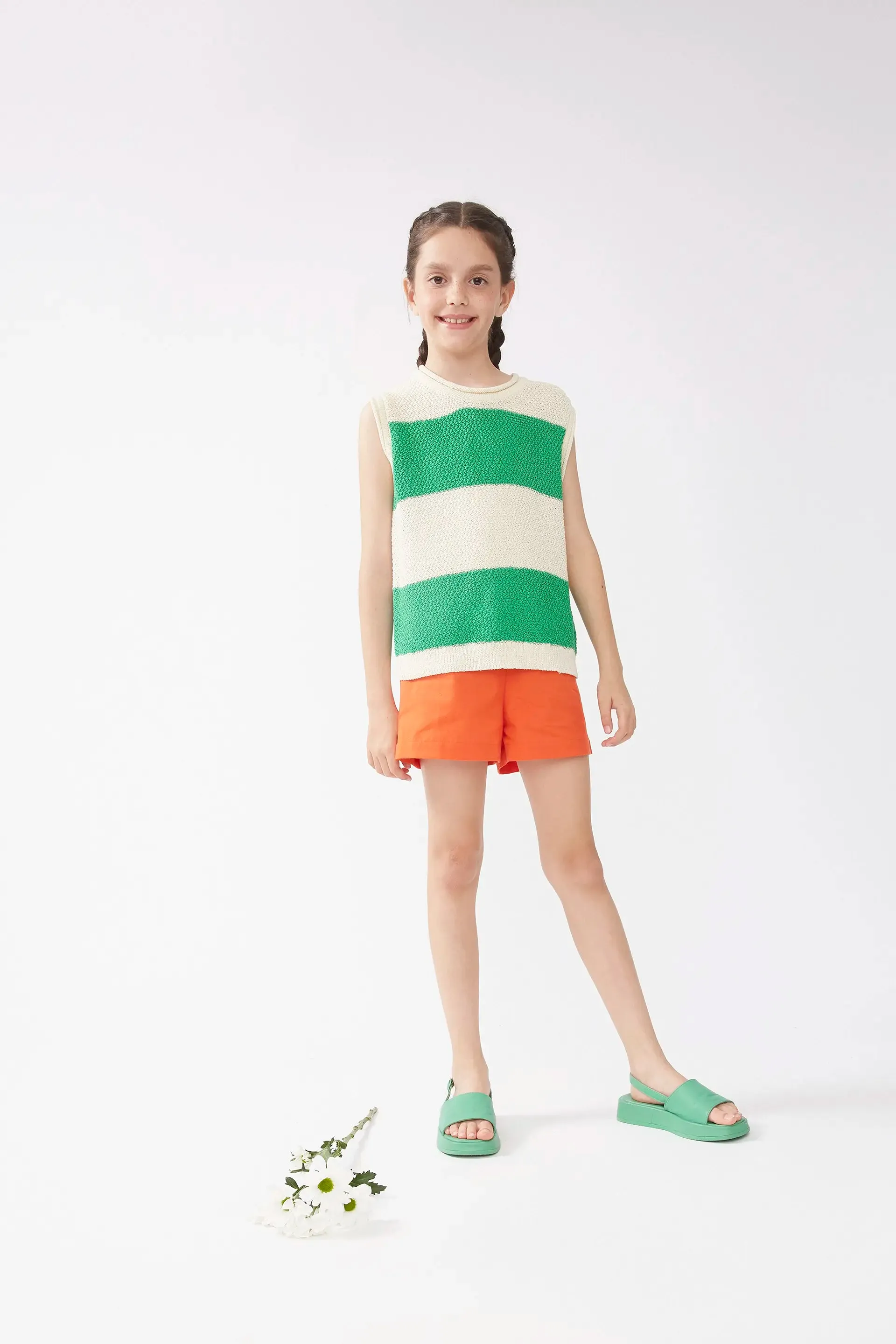 Top unisex punto rayas verde
