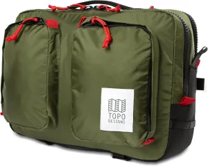 Topo Designs Global Briefcase - Bold Daily Carry Bag, Commuting Travel Pack with Oversized Zips, Signature Denver Style (Eco-Friendly/Olive)
