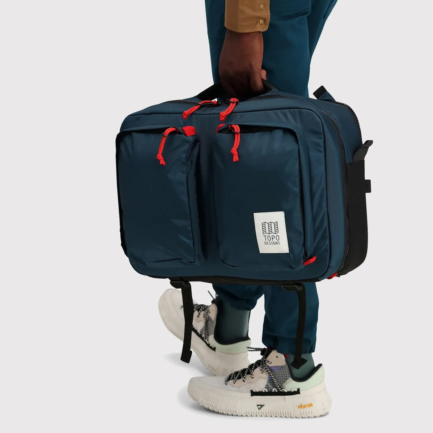 Topo Designs Global Briefcase - Bold Daily Carry Bag, Commuting Travel Pack with Oversized Zips, Signature Denver Style (Eco-Friendly/Olive)