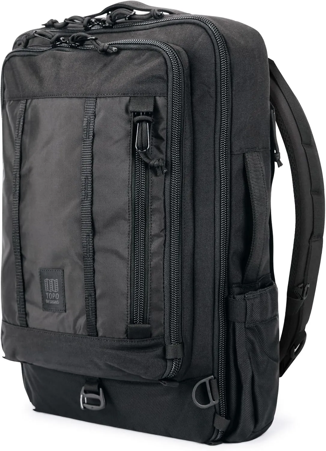Topo Designs Global Travel Bag 30-40 Liter - Carry-on Compliant Versatile Pack, 3 Carry Options, External Laptop Sleeve (Original, 30L, Black)
