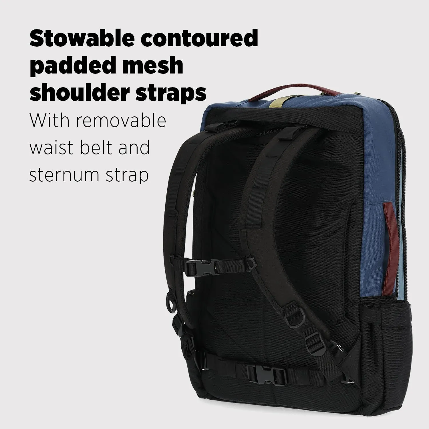 Topo Designs Global Travel Bag 30-40 Liter - Carry-on Compliant Versatile Pack, 3 Carry Options, External Laptop Sleeve (Original, 30L, Palm)