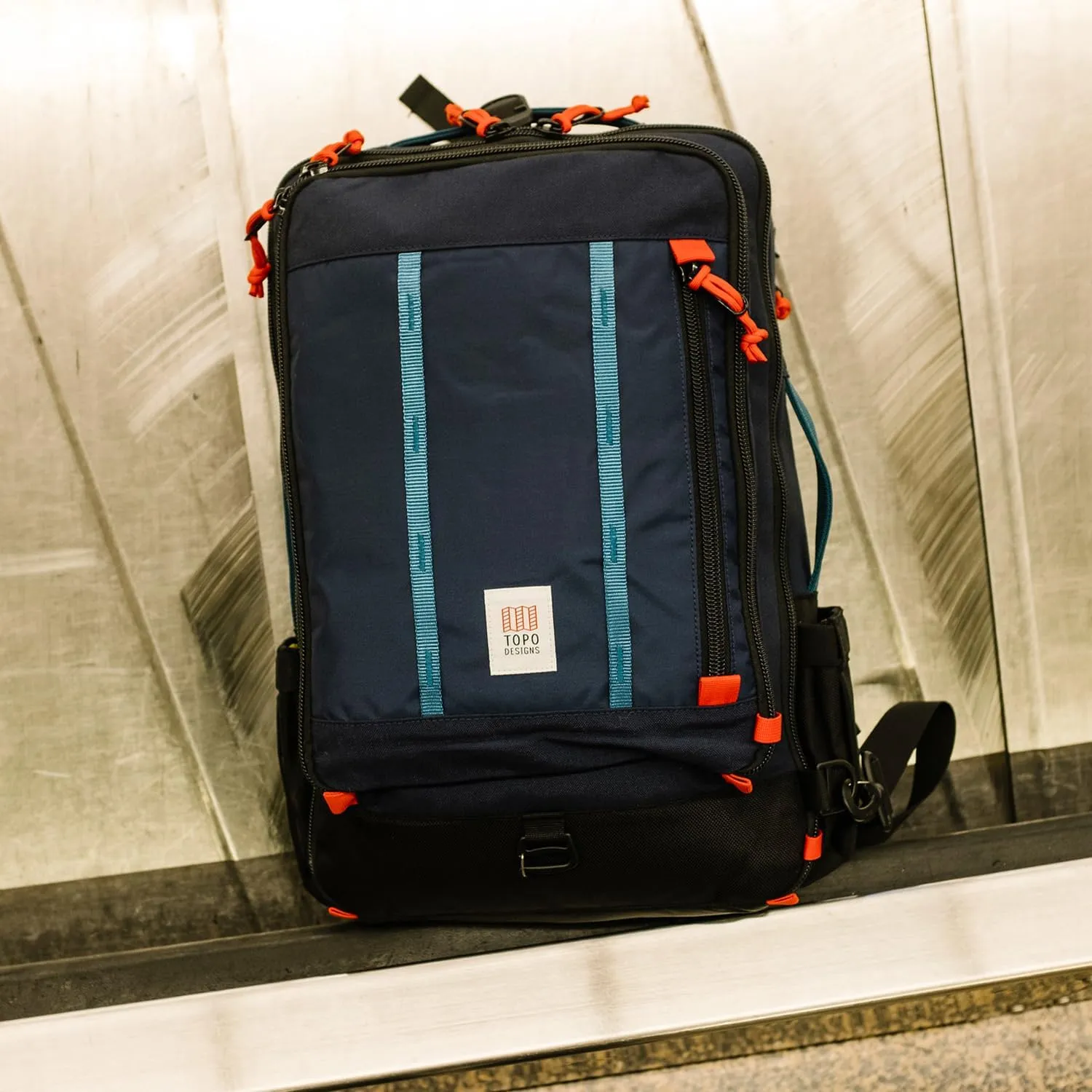 Topo Designs Global Travel Bag 30-40 Liter - Carry-on Compliant Versatile Pack, 3 Carry Options, External Laptop Sleeve (Original, 30L, Palm)