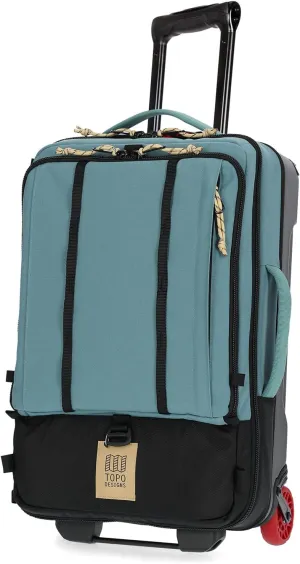 Topo Designs Global Travel Roller Bag Suitcase, Carry-On Friendly, 3 Carry Options, Smooth Heavy Duty Wheels, Telescoping Handle, Designed in Denver CO USA, PFAS Free (Sea Pine)