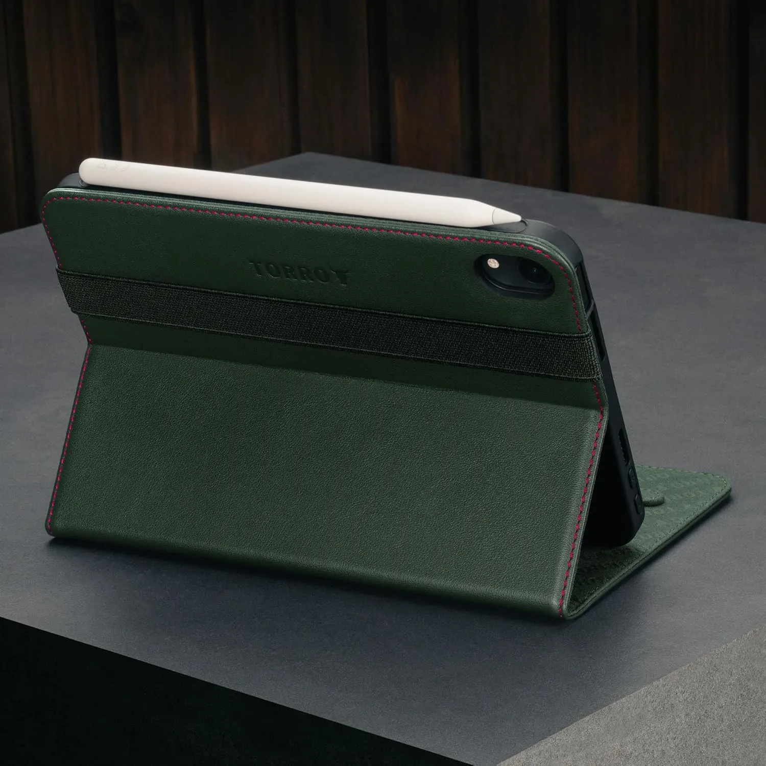 TORRO Case Compatible with iPad mini 7/6 – Genuine Leather iPad mini 7th / 6th Generation (2024/2021) Cover with Stand Function, Apple Pencil Connectivity and Wake Sleep Function (Green)