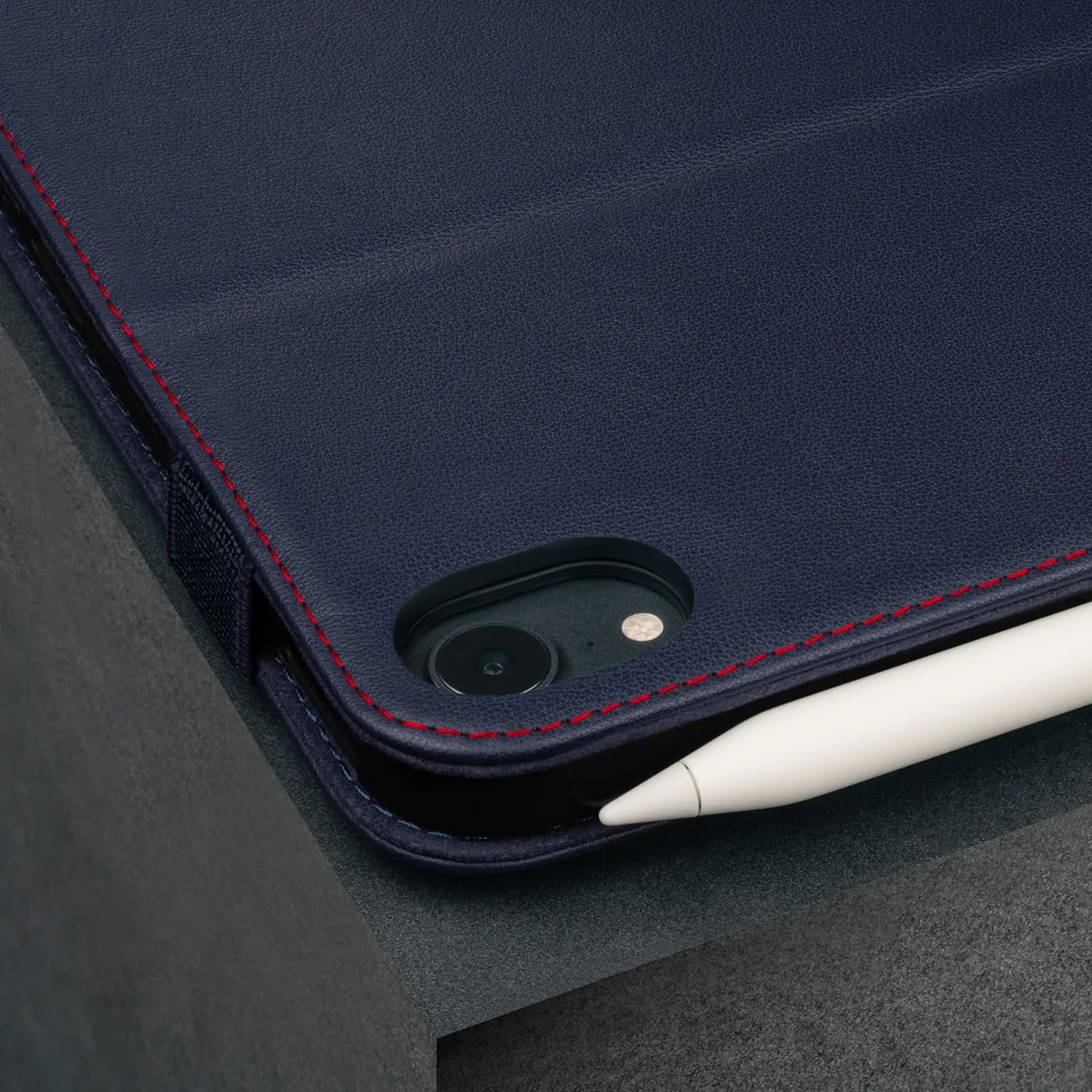 TORRO Case Compatible with iPad Mini 7/6 – Genuine Leather iPad Mini 7th / 6th Generation (2024/2021) Cover with Stand Function, Apple Pencil Connectivity and Wake Sleep Function (Navy Blue)