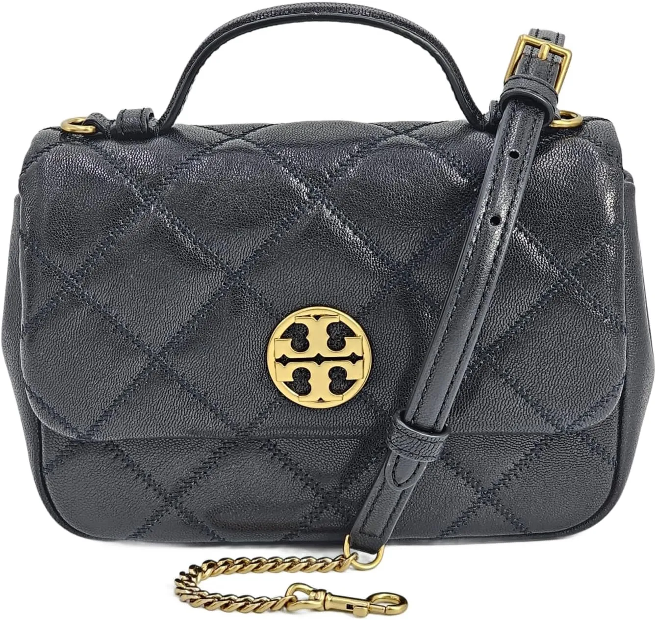 Tory Burch 153399 Willa Black With Gold Hardware Women's Mini Top Handle Bag