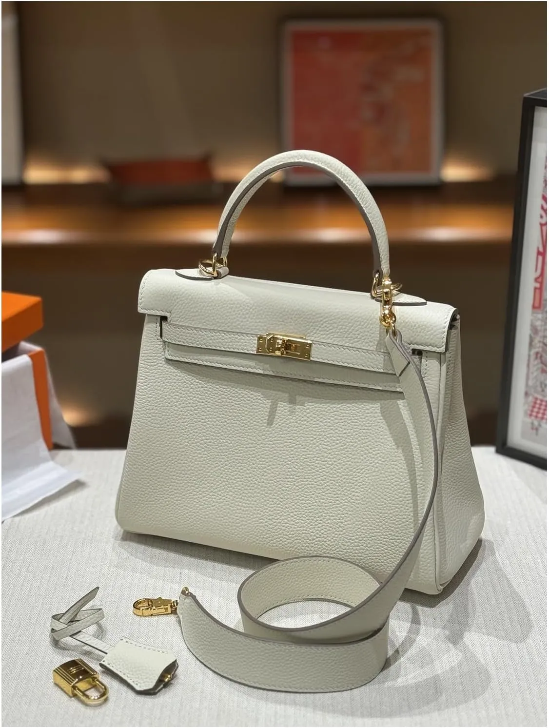 Tote Bag for Women, Genuine Leather Top Handle Handbag, Fashion Vintage Shoulder Bag, Crossbody, With 2 strap.