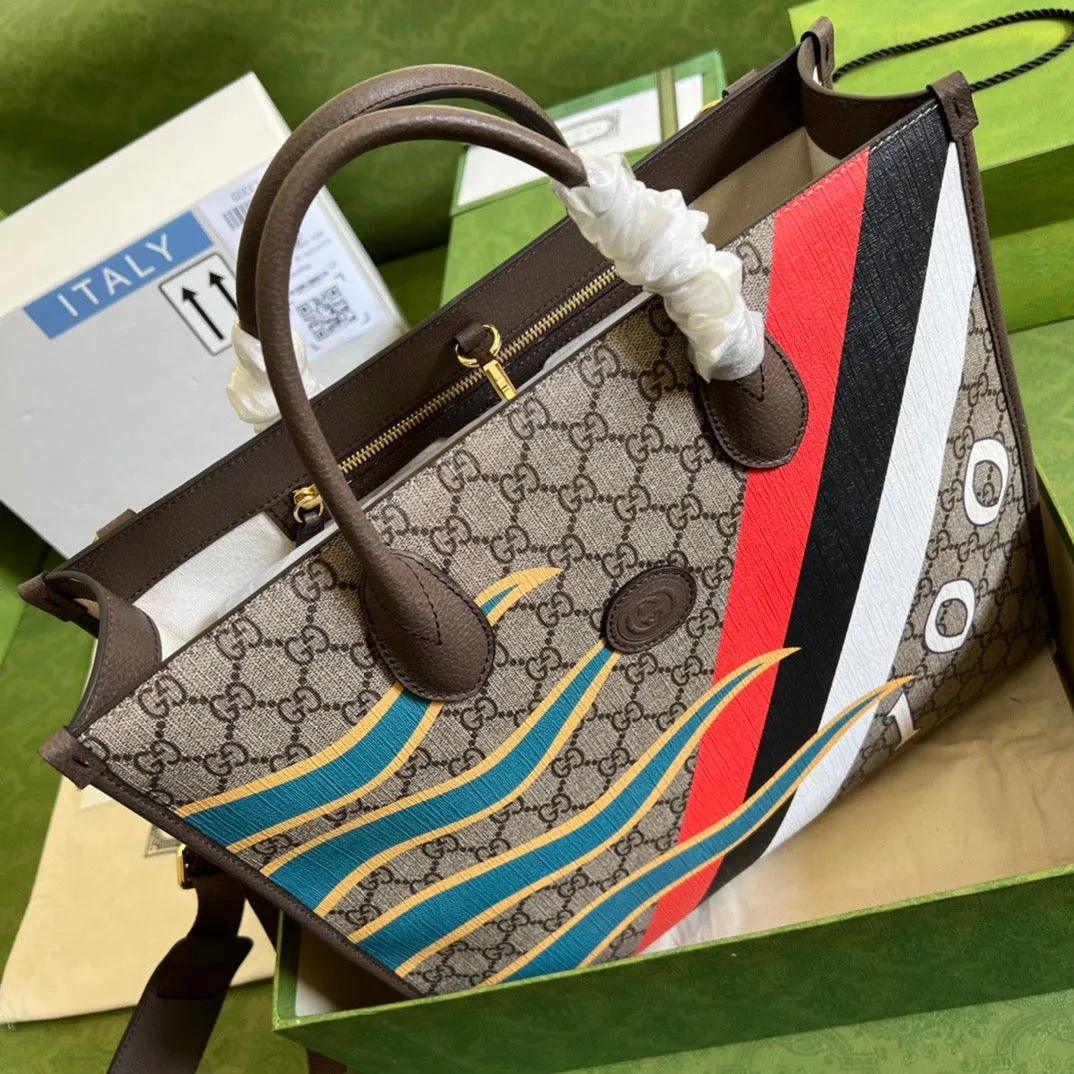 Tote Geometric Vast range Gucci Customer-first Medium Bag Print With