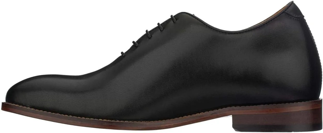TOTO Men's Invisible Height Increasing Elevator Shoes - Black Premium Leather Lace-up Formal Oxfords - 2.6 Inches Taller - S3001 - Size 8 D(M) US