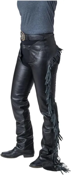 Tough 1 Smooth Leather Chap with Fringe