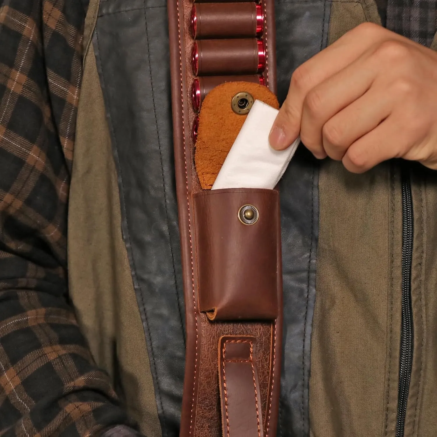 TOURBON Adjustable Gun Sling with 12 Gauge Shotgun Shell Holder, Padded Gun Strap with or Without Swivels